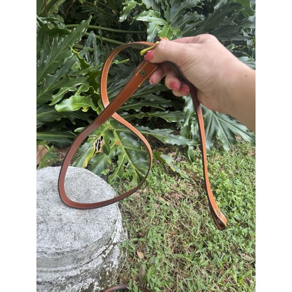 Vintage Dooney & Bourke AWL Satchel Doctor Bag Brown Leather British Tan W STRAP - Picture 5 of 16